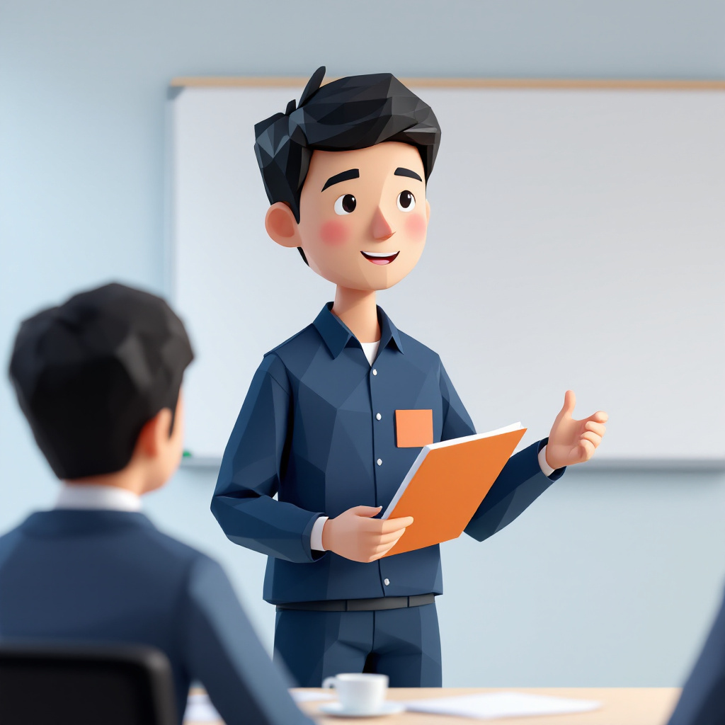 企業内研修講師のキャラクターイラスト